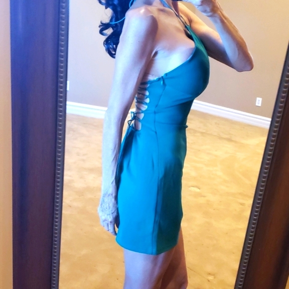 Tiger Mist Franc Corseted-back Green Halter dress, XS - Picture 4 of 16